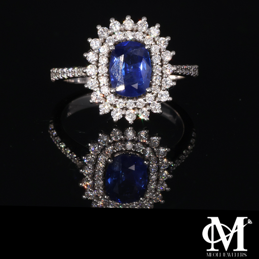 Anello Diamante blu
